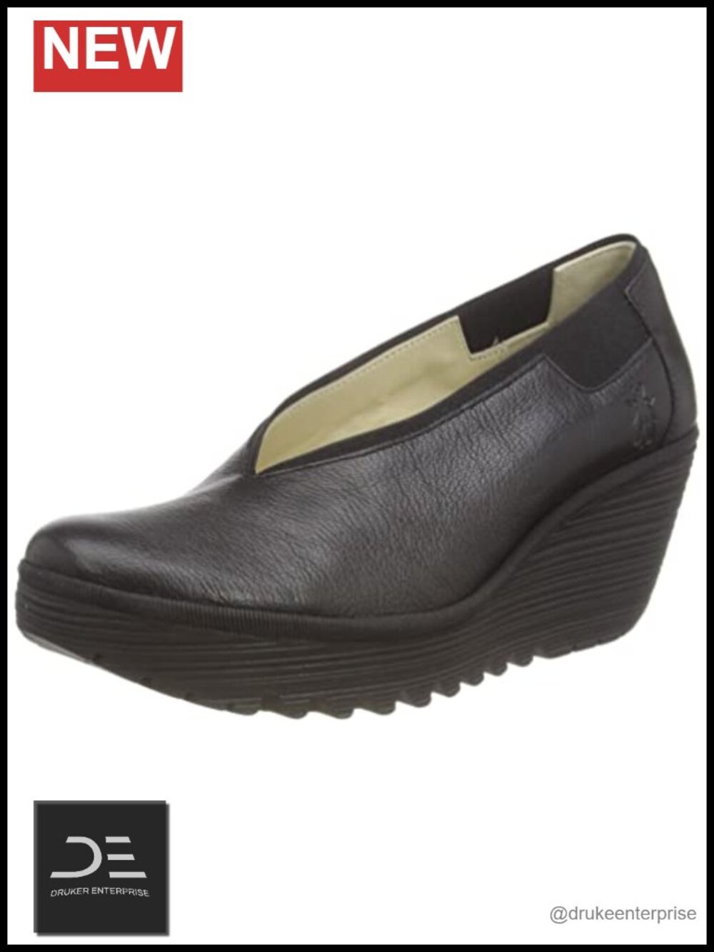 Fly London Womens Yoza438fly Leather Wedge Heel Pumps